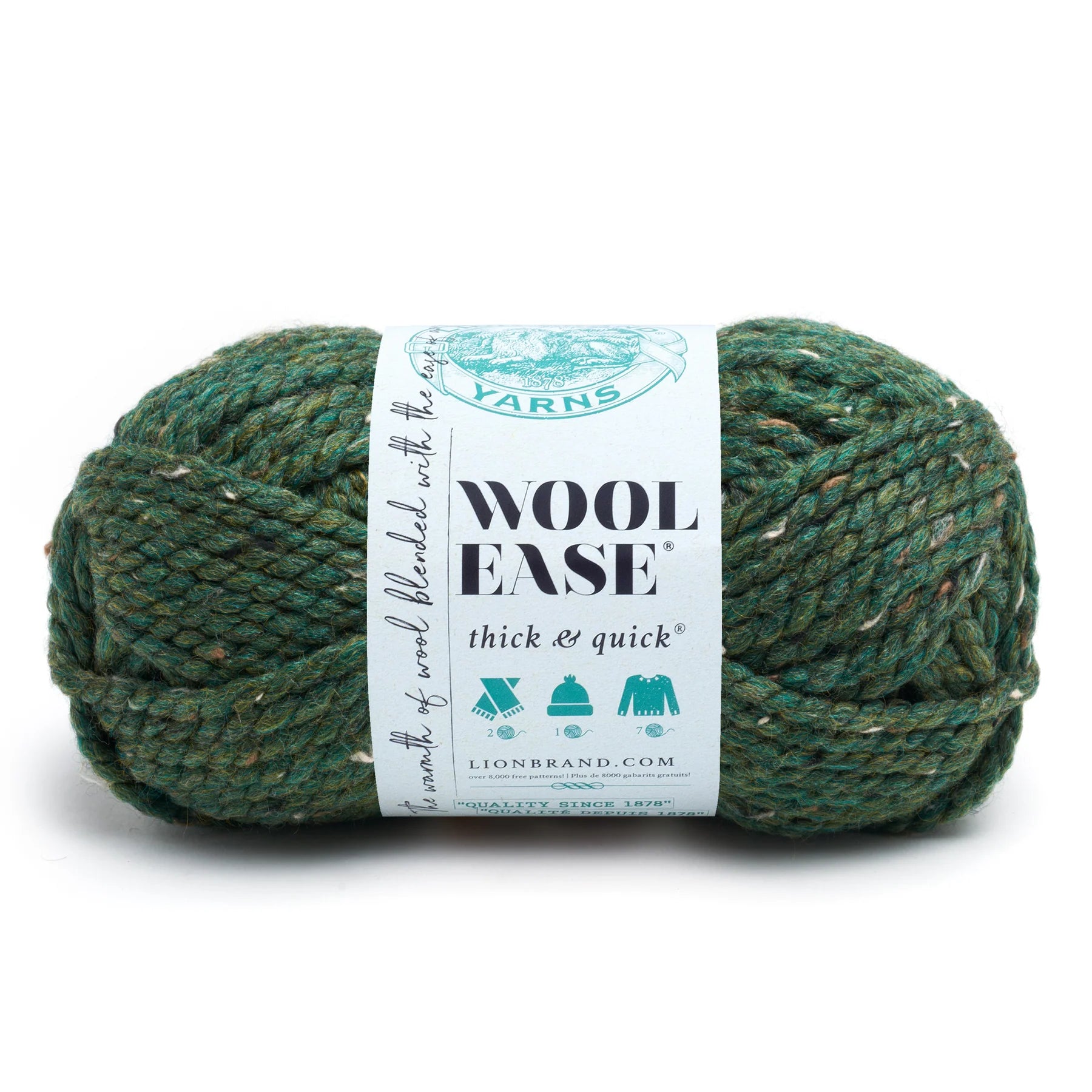 Lion Brand Yarn Wool-Ease Thick & Quick Yarn, Soft and Bulky Yarn for  Knitting, Crocheting, and Crafting, 1 Skein, Toasted Almond