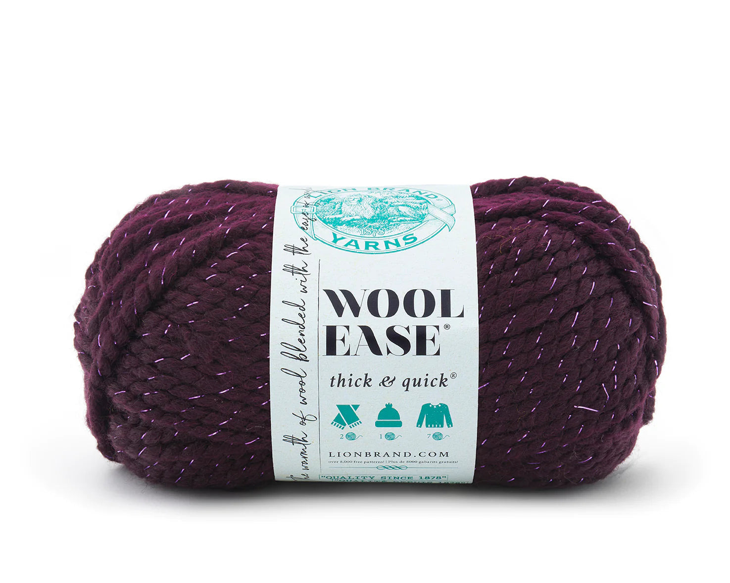 CLARET Red Purple Lion Brand Wool-ease Thick & Quick Yarn Wt 6 Super Bulky  Wool Blend Machine Wash Dry Knit Crochet Fiber Art Supply 7414 -  Canada